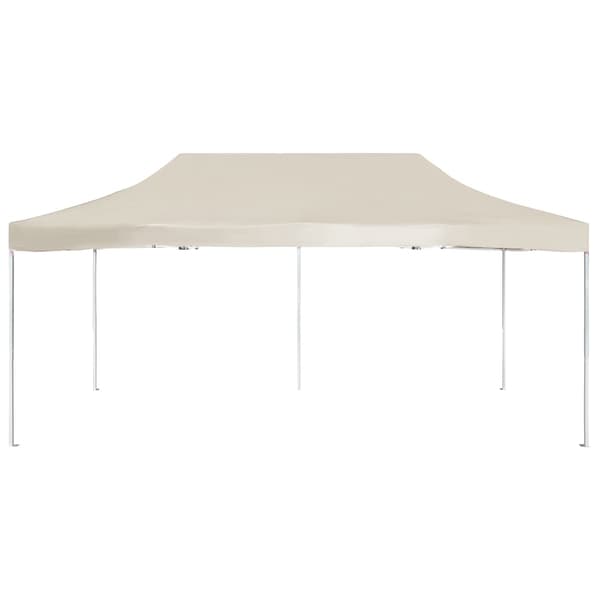 Hopfällbart partytält aluminium 6x3 m gräddvit
