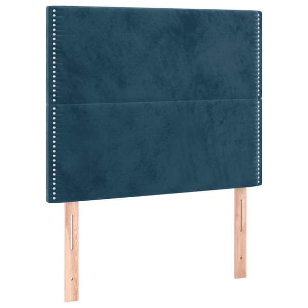 Ramsäng med madrass mörkblå 100x200 cm sammet