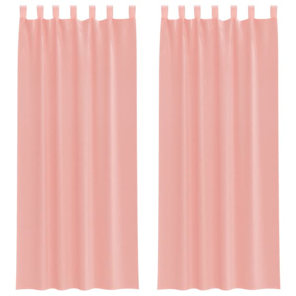 Voile gardiner med stångfickor 2 st rosa