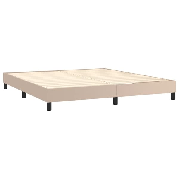 Boxspring-sängram cappuccino 180x200 cm konstläder