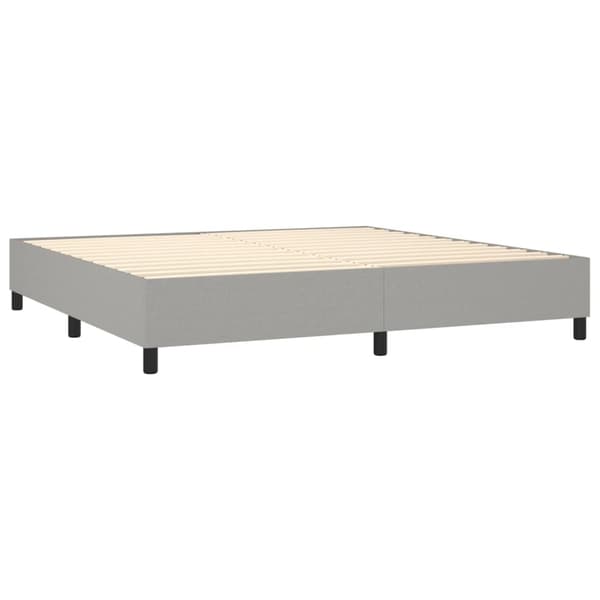 Boxspring-sängram ljusgrå 200x200 cm tyg