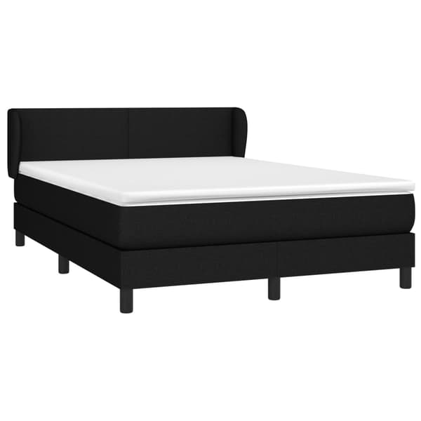 Ramsäng med madrass svart 140x190 cm tyg