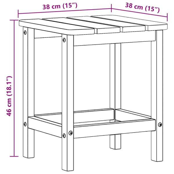Sidobord Vit 38 x 38 x 46 cm polyeten