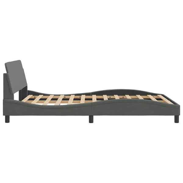 Bed Frame "Dover" Dark Grey 120x200 cm Fabric