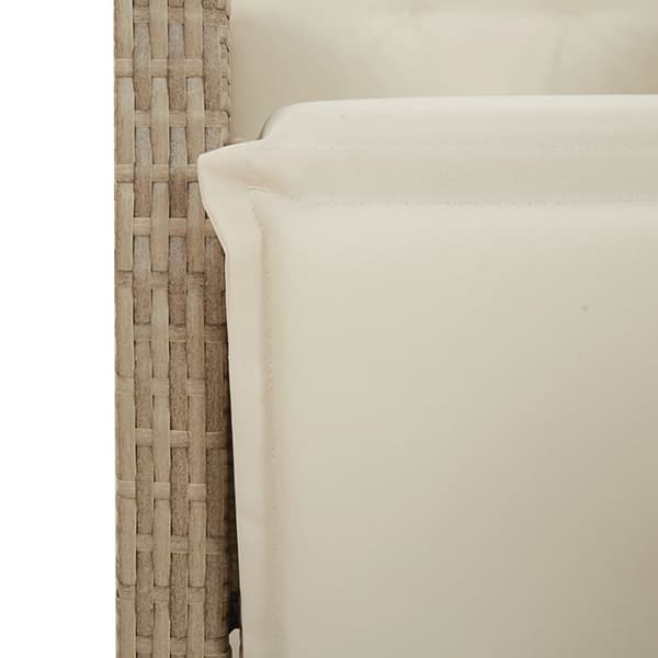Bistrogrupp med dynor 3 delar beige konstrotting