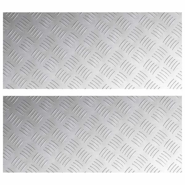 Trappsteg Rektangulär 2 pcs Silver 70 x 30 cm Aluminium