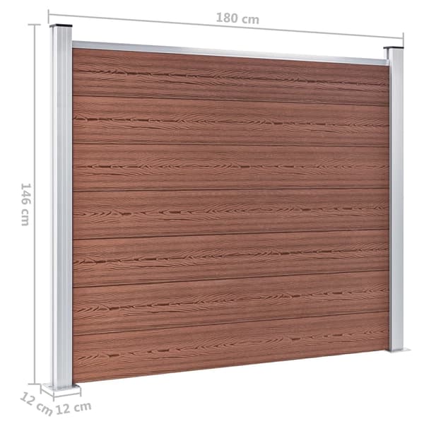 Staketpanel WPC 180x146 cm brun