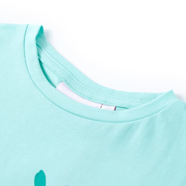 T-shirt för barn ljus mintgrön 140