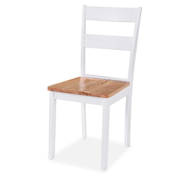 Matgrupp 3 delar MDF och gummiträ vit