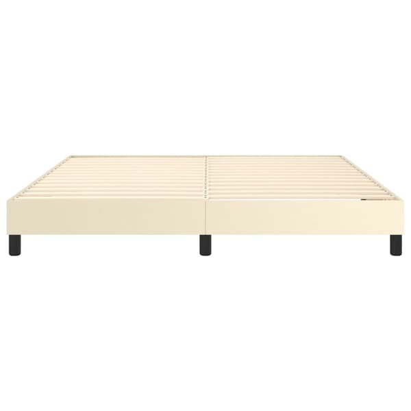 Boxspring-sängram gräddvit 160x200 cm konstläder