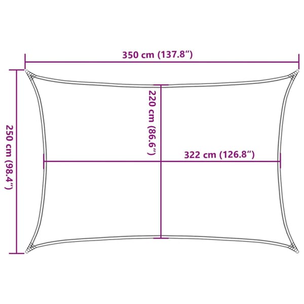 Solsegel ljusgrå 3,5x2,5 m 100% polyesteroxford