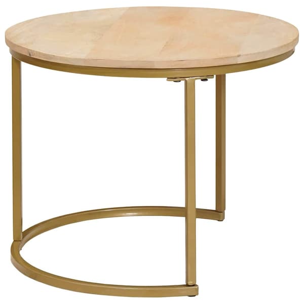 Nesting Kaffe Bord 3 pcs Brun Massivt Mangoträ och stål
