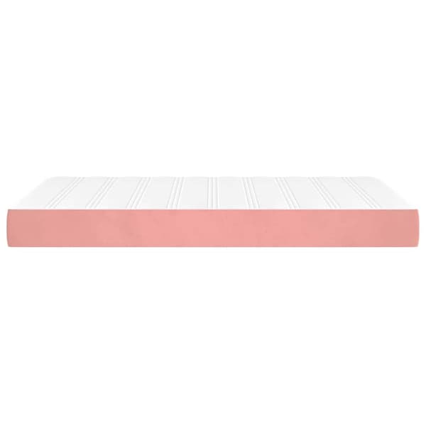 Pocketresårmadrass medium rosa 120x210x20 cm sammet