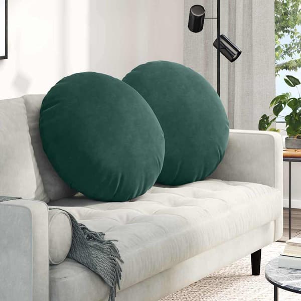 Sittkuddar 2 pcs Mörkgrön Ø 80 x 29 cm Sammet