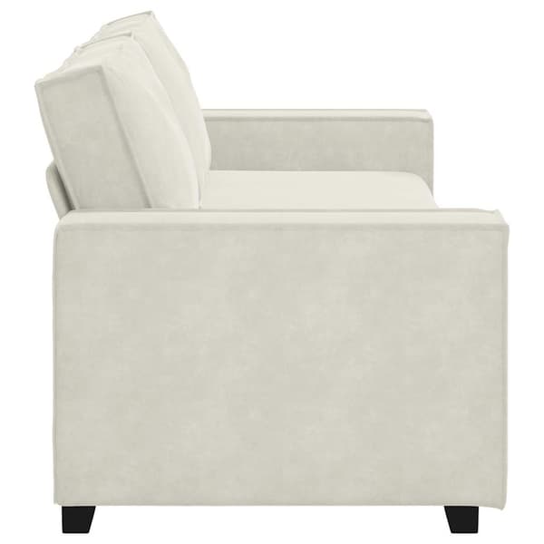 3-sitssoffa gräddvit 220x78x84 cm sammet