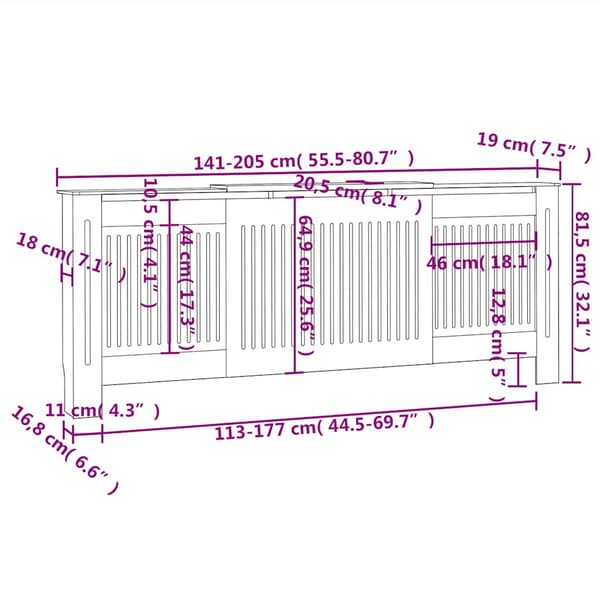 Elementskydd konstruerat trä vit 205 cm