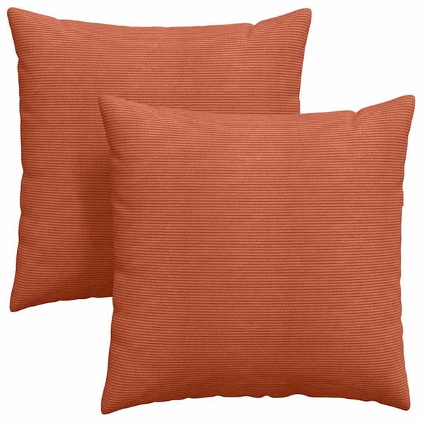 Sofakuddar 2 pcs Röd orange 80 x 80 cm Kordread tyg