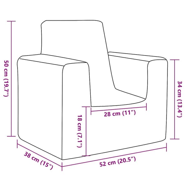 Barnsoffa antracit mjuk plysch