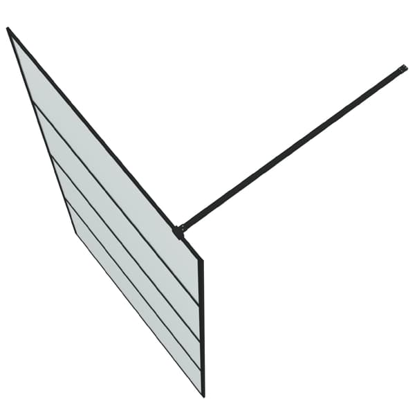 Duschvägg svart 115x195 cm halvfrostat ESG-glas