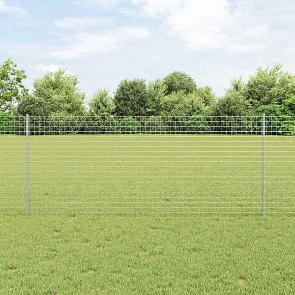 Stängselstolpe 11 pcs Silver 100 cm Stål