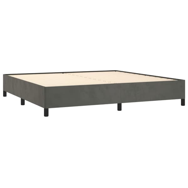 Ramsäng med madrass mörkgrå 200x200 cm sammet
