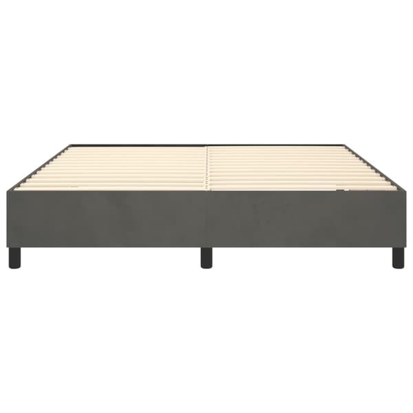 Boxspring-sängram mörkgrå 160x200 cm sammet