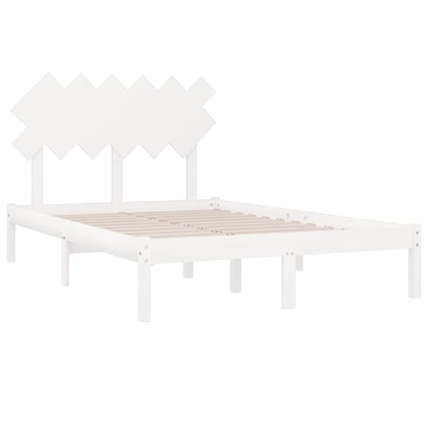 Sängram vit 120x200 cm massivt trä
