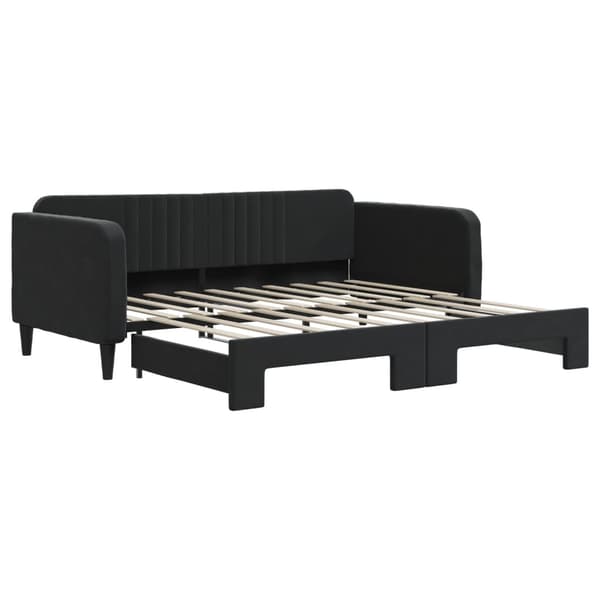 Dagbädd utdragbar svart 90x190 cm sammet