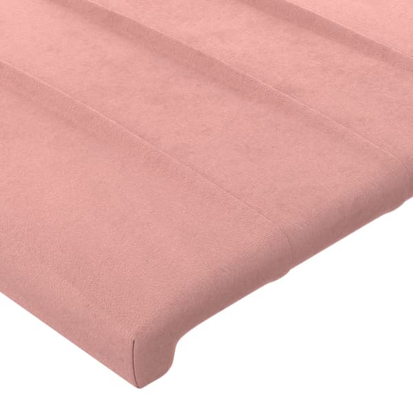 Sänggavel rosa 90x5x118/128 cm sammet