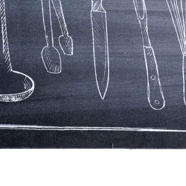 Köksmatta Svart 180 x 60 cm Sammet