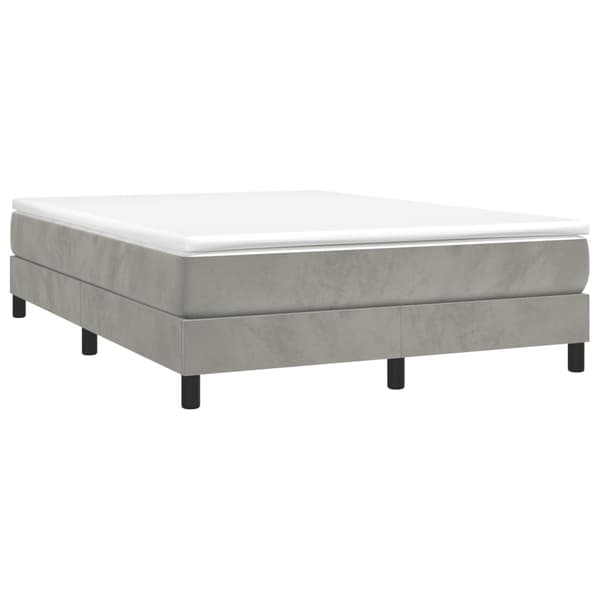 Boxspring-sängram ljusgrå 140x190 cm sammet