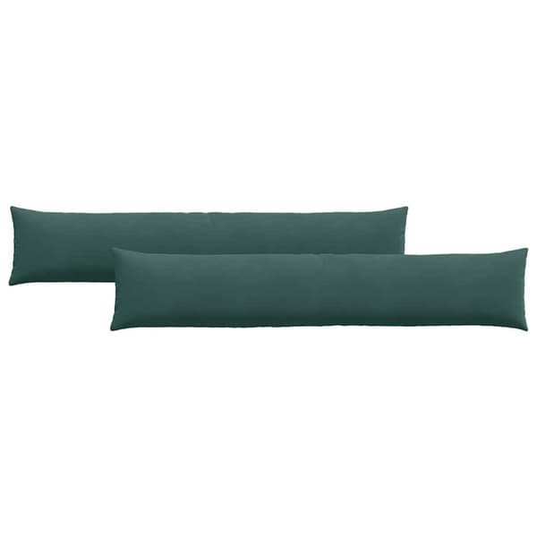 Sofakuddar 2 pcs Mörkgrön 200 x 40 cm Kordread tyg
