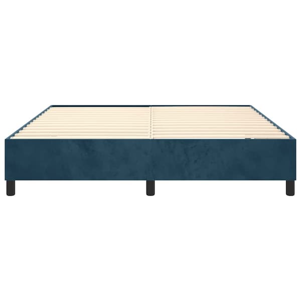 Boxspring-sängram mörkblå 200x200 cm sammet