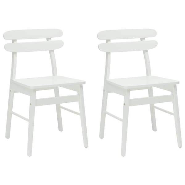 Matstol 2 pcs Vit Massiv Gummiträ