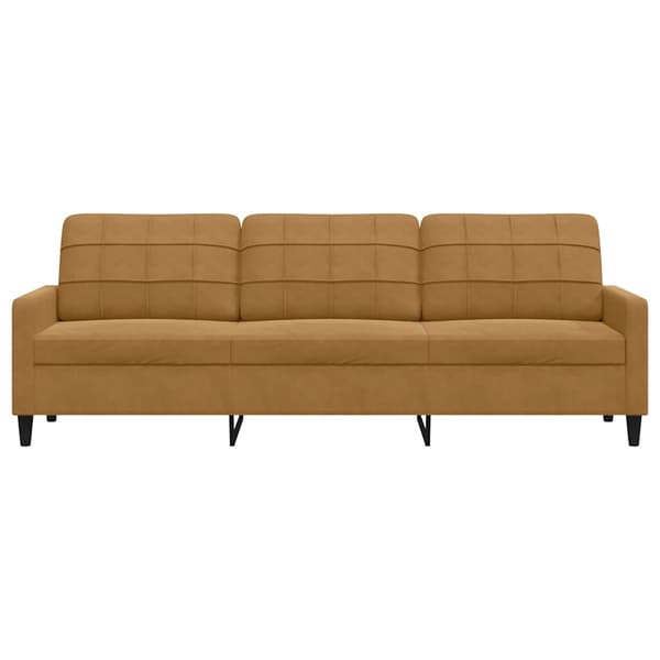 3-sitssoffa brun 210 cm sammet