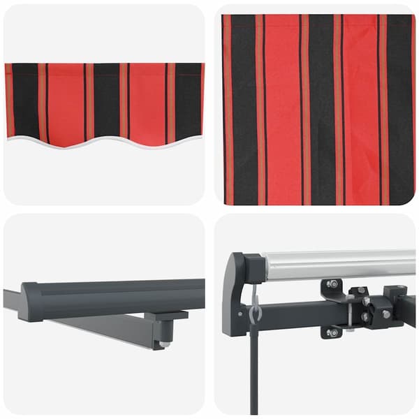 Utfällbar markis orange och brun 400 ×350 cm tyg