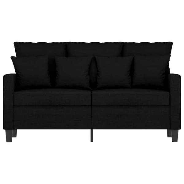 2-sitssoffa ljusgrå Svart 120 cm tyg