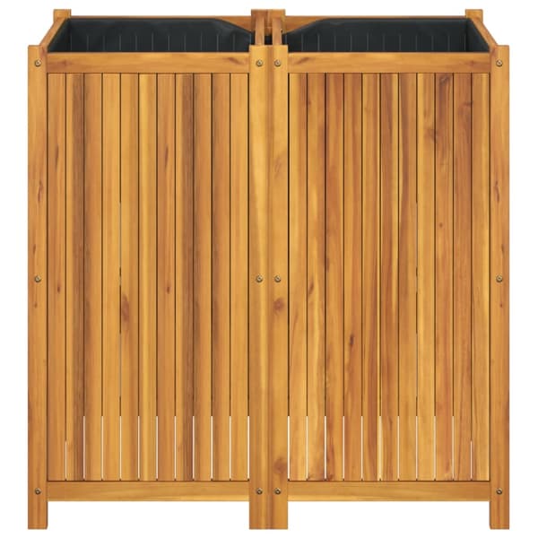 Odlingslåda med foder 100x50x100 cm massivt akaciaträ