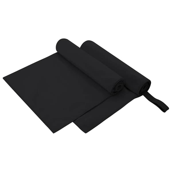 Sporthanddukar 2 pcs Svart 100 x 50 cm Polyester och polyamid