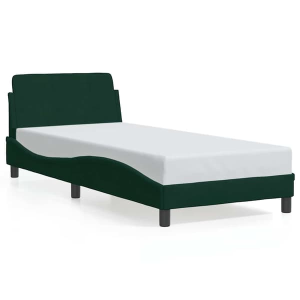 Bed Frame "Dover" Dark Green 90x190 cm Velvet
