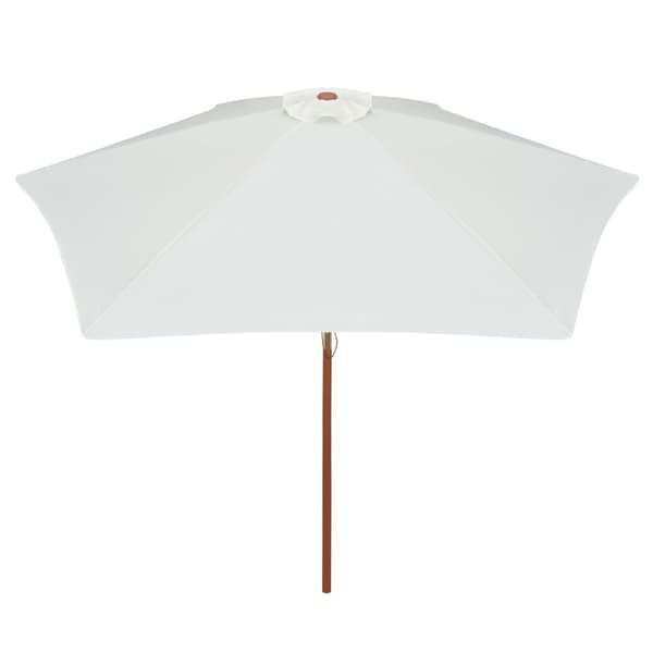 Parasoll 270x270 cm trästång gräddvit