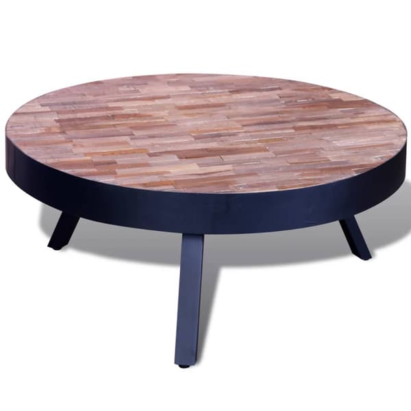 Soffbord runt återvunnen teak
