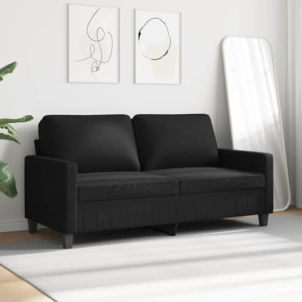 2-sitssoffa svart 140 cm tyg