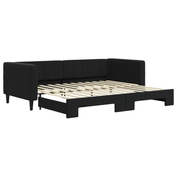 Dagbädd utdragbar svart 90x200 cm sammet