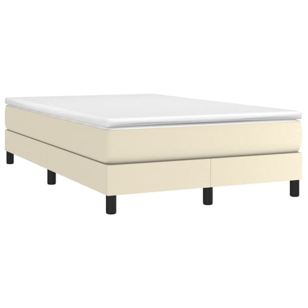 Boxspring-sängram gräddvit 120x200 cm konstläder