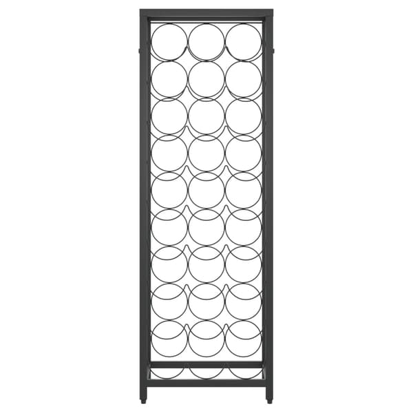 Vinställ för 27 flaskor svart 34x18x100 cm smidesjärn
