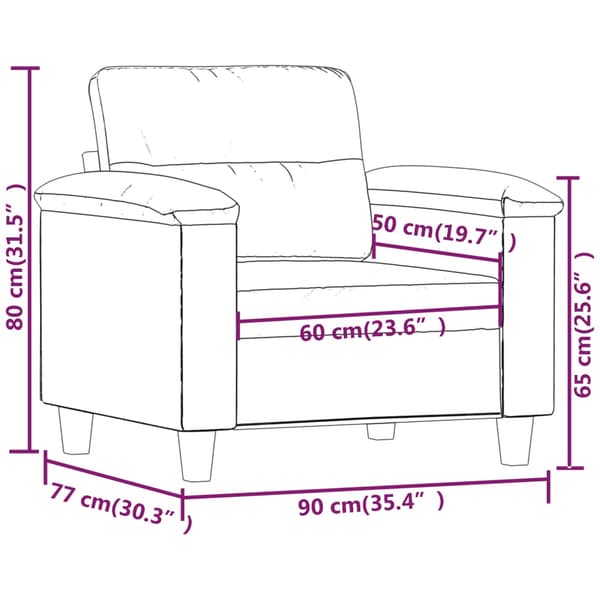 Fåtölj Cappuccino 60 cm konstläder