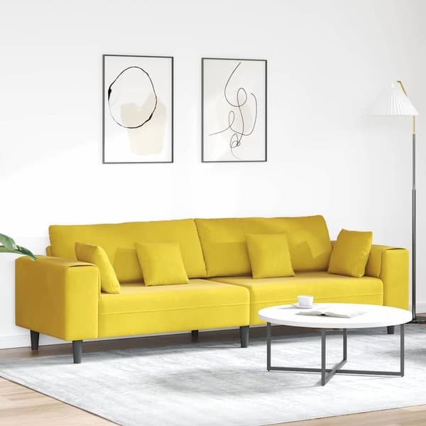 Soffa Gul 250 x 77 x 76 cm Sammet