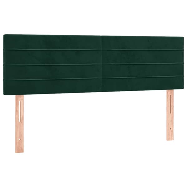 Ramsäng med madrass mörkgrön 140x200 cm sammet