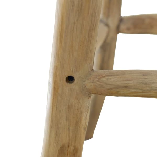 Barstol getskinnsläder och massiv teak